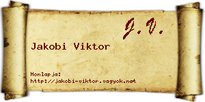 Jakobi Viktor névjegykártya